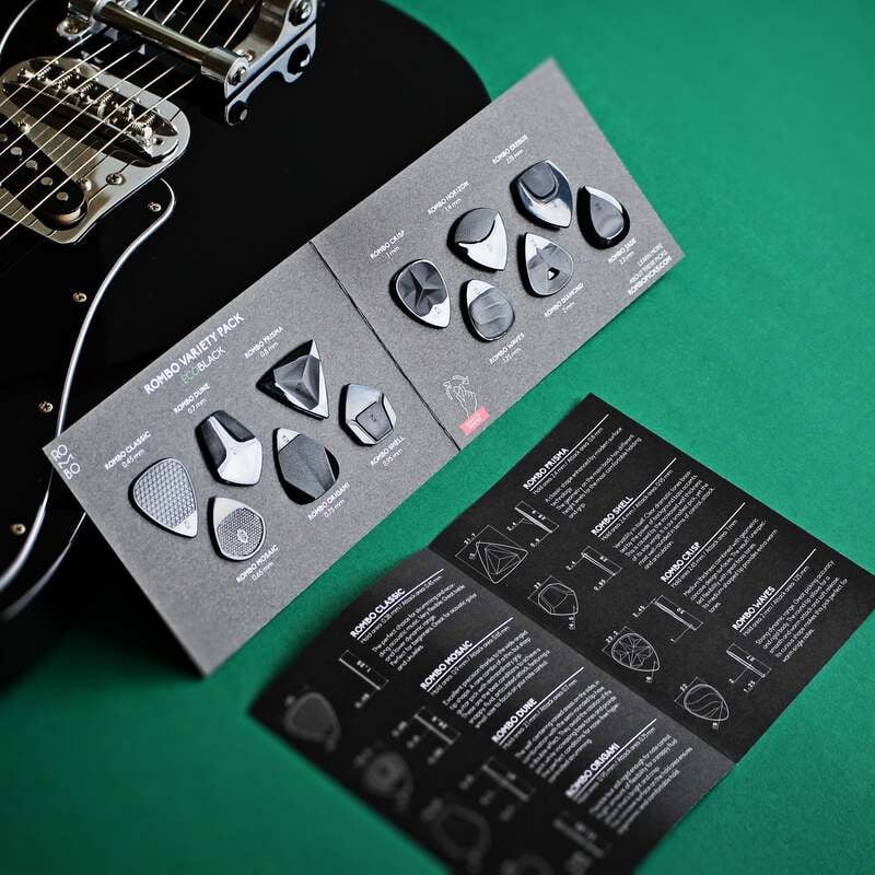 ROMBO Variety pack ECO Black Guitar Picks (12 picks)